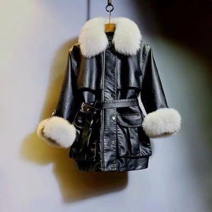 Fashion Long Style Leather Coat